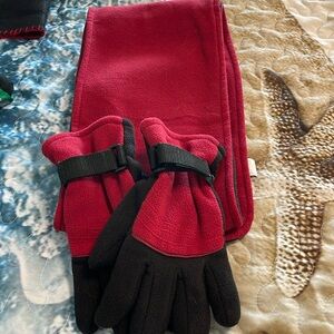 Royal matching scarf and gloves